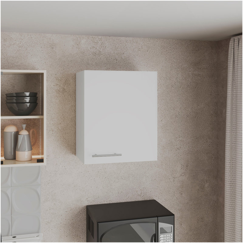 Armoire murale H 23,6 po, avec 1 porte et 2 tablettes, blanc, Blanc