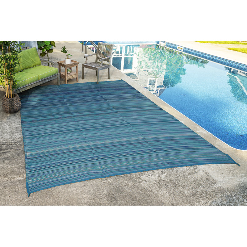 Outdoor Rug Recycled Plastic Waterproof Patio - Kostenbauber, Rectangle 9' x 12'