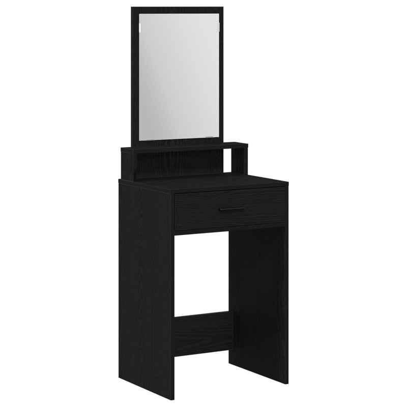 Engineered Wood, Mirror 50 X 41 X 140 Cm Mirror, Black Oak