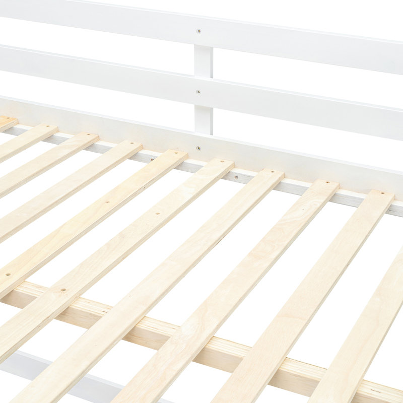 Lit double superposé au dessus blanc avec - Combinaison de bois massif et de durabilité pour plus de commodité, White