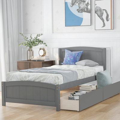 Platform Bed with Two Drawers