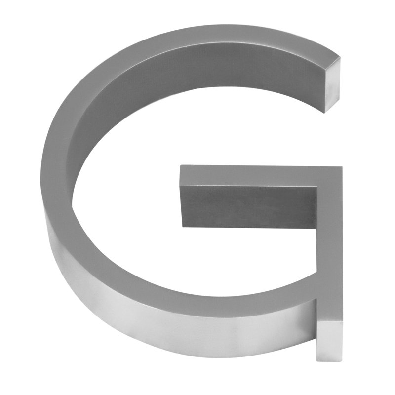 5" Floating Mount House Letter, B, Satin Stainless Steel