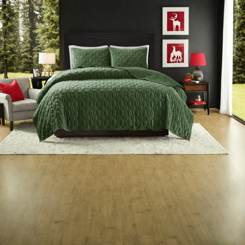 Ensembles de literie luxueux en velours vert, rembourrés de coton, charme contemporain