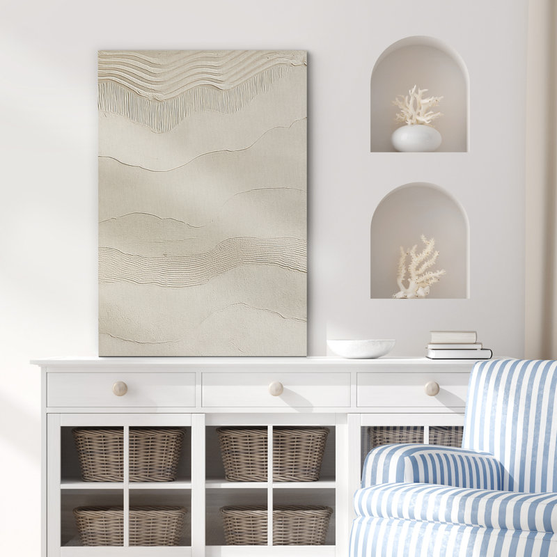 Reproduction d'art sur toile encadrée - œuvre d'art abstraite, décor moderne neutre pour le salon, Ne s’applique pas