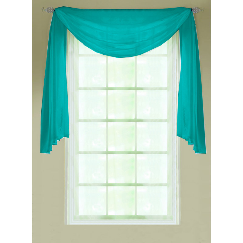 Padstow Sheer Window Scarf Single Panel, 145 W x 300 D cm, Black