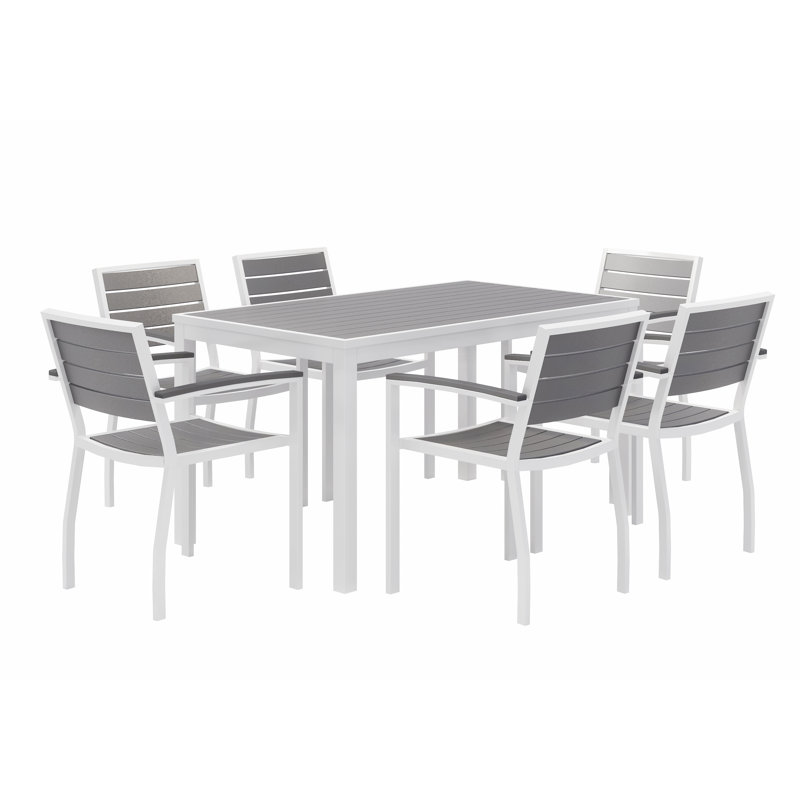 Table carrée en acrylique / plastique L 32 po Eveleen, Gris / blanc
