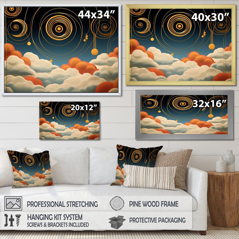 " Graphic Bliss Abstract Futuristic Landscape ", Wrapped Canvas, 12''H x 20''W x 1''D