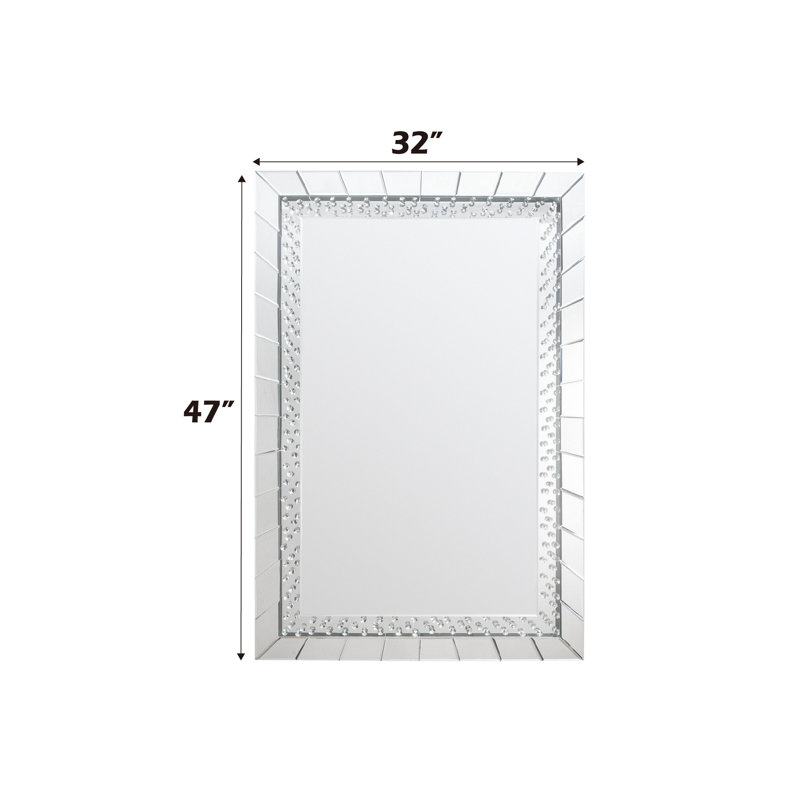 Miroir d'appoint en miroir et faux cristaux