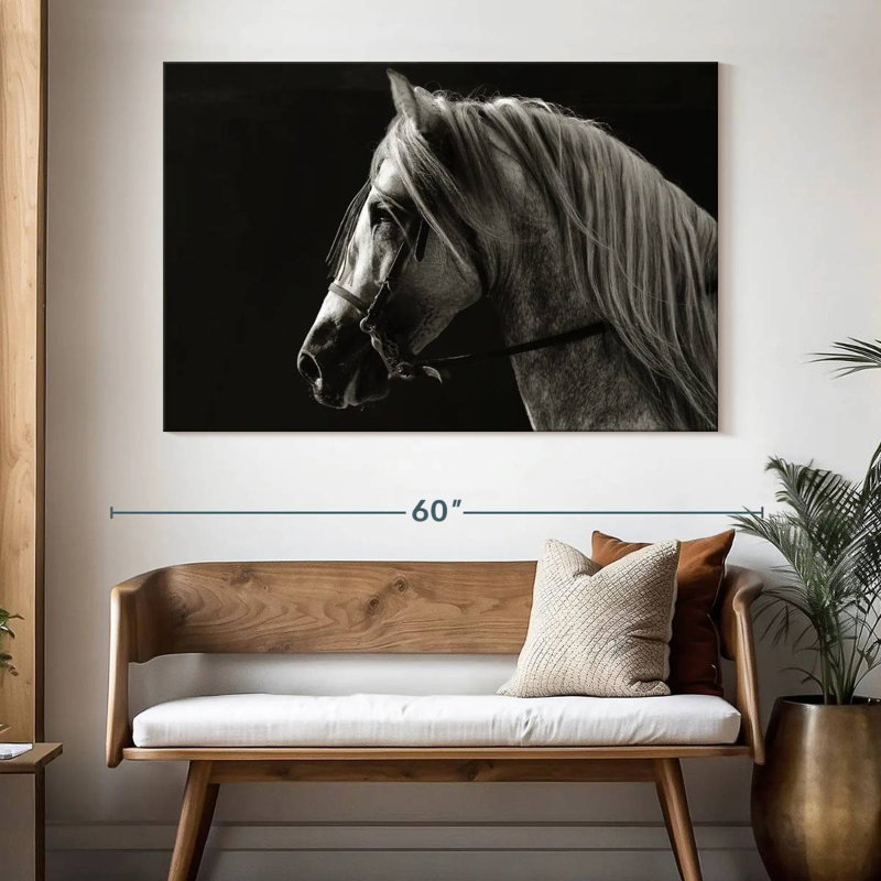 Horse With Long Mane, 34" H x 51" W