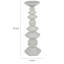 Porte-bougie de table, formes géométriques empilées, résine blanche 18 po