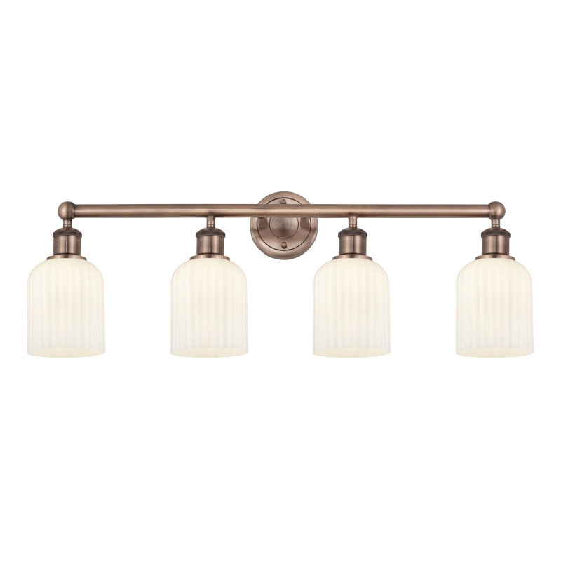 Fiennes 4 - Light Dimmable Vanity Light, Antique Copper, White