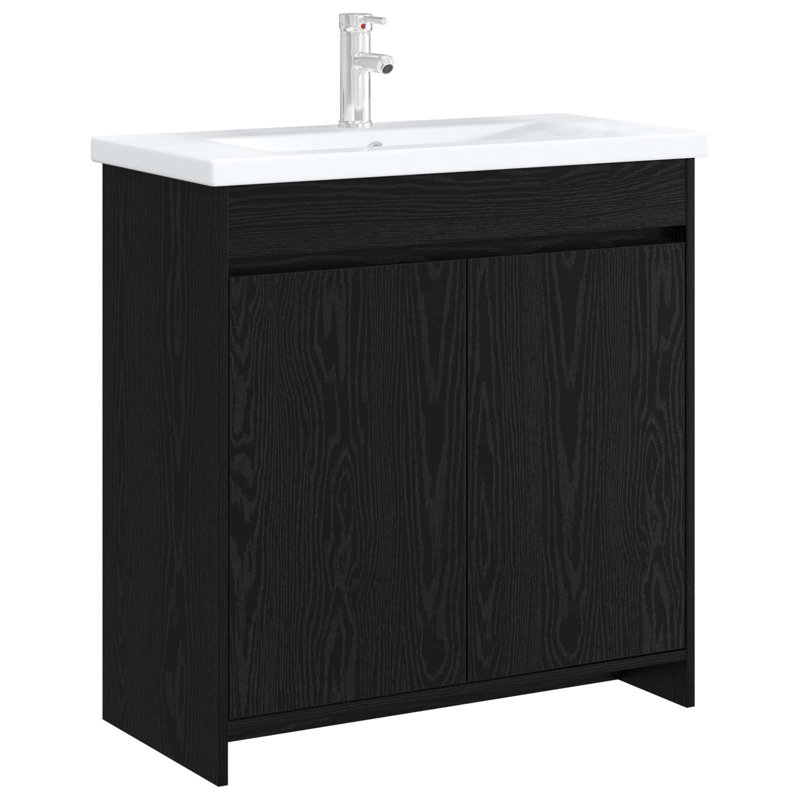 78.5cm Bathroom Vanity Base Only, Black Oak