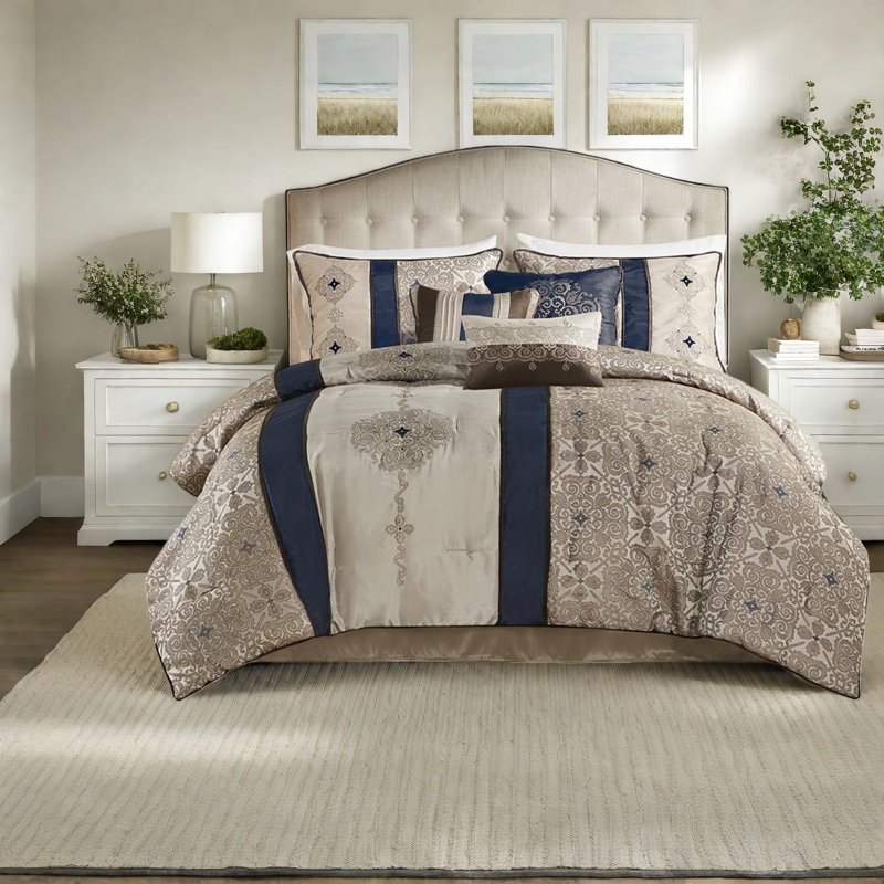 Ensembles de literie pour très grand lit de luxe, jacquard en polyester, confort moderne pour la maison