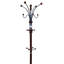 73" Tall Chrome And Wood Coat Rack, Cherry Finish-1107829240