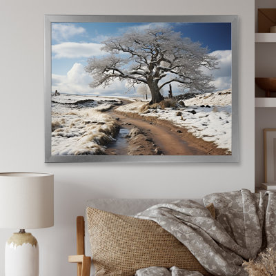 Route dans la prairie, horizon - prairie, art mural, salon