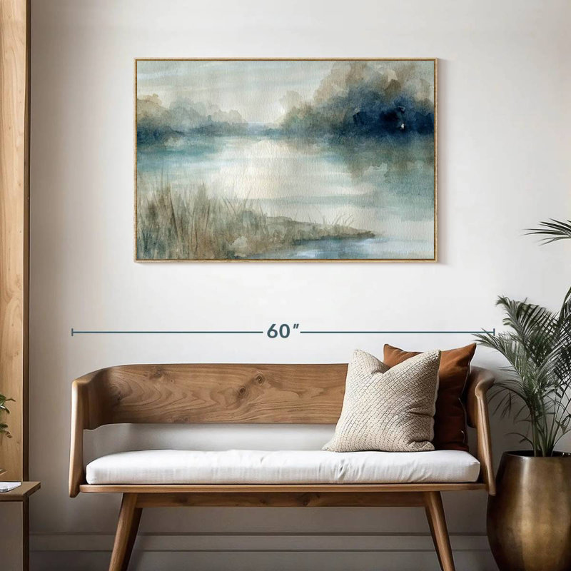 Still Still Waters, Cadre flottant en bois naturel, 43 po x 29 po