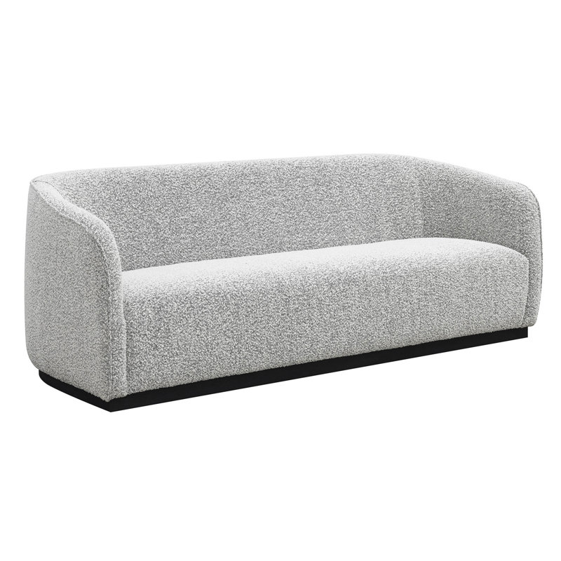 Canapé à accoudoirs arrondis 79 po Jether, Mélange de polyester noir / blanc