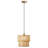 12"W 1-Light Metal and Rattan Pendant