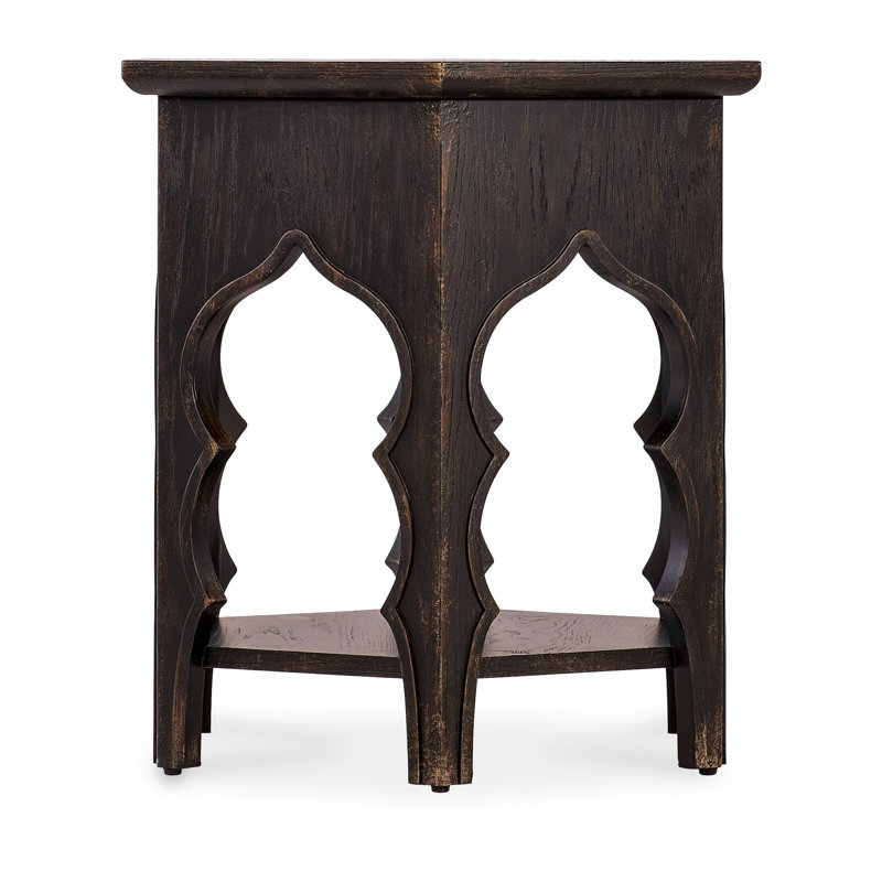 Americana Hexagon End Table, Black