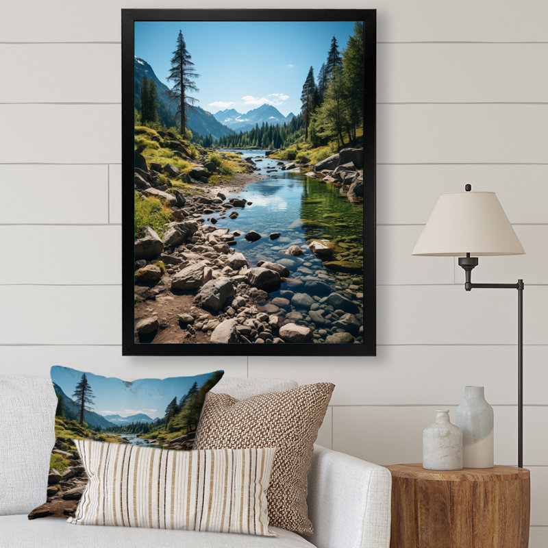 Behja Canada, paysage d'émeraude sauvage sur toile, H 20 po x l 12 po x P 1 po, Cadre photo noir