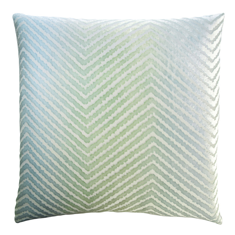 Chevron Velvet Pillow Cover & Insert, Smoke, 22"H x 22"W