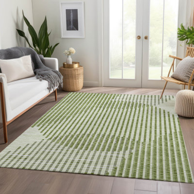 Premium Machine Washable Corum AMF1001 Circles Rug