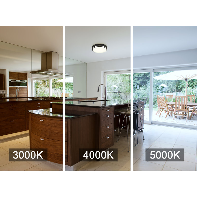 Laurella Acrylic LED Flush Mount, Matte Black