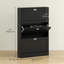 Armoire à chaussures étroite avec 3 tiroirs rabattables pour le vestibule, noir