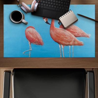 Group of flamingos - 14.00"x24.25" Desk mat