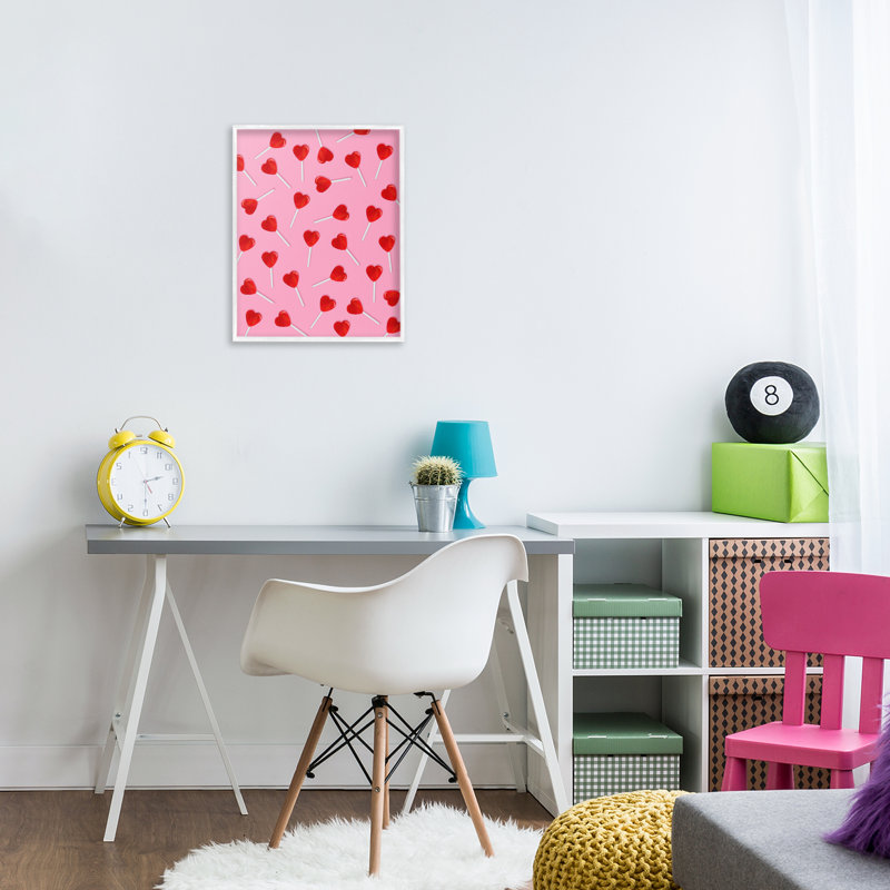 Giclée encadrée à motif de sucette en forme de cœur, conception par Lish Creative, H 14 po x l 11 po