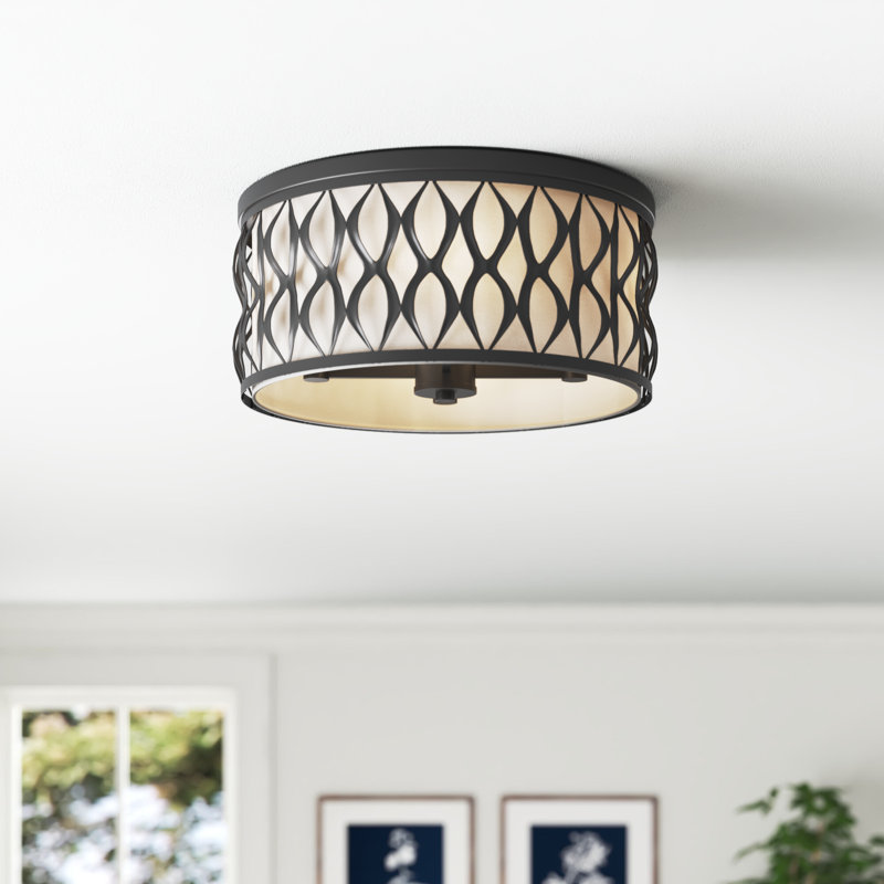 Fabric Flush Mount, Matte Black