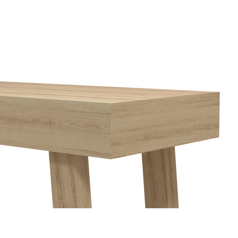 Caomhan Modern Console Table With Slatted Storage Shelf, Oslo Oak