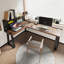 Brown + Black L-Shaped Solid Wood desk-590495778-590495790