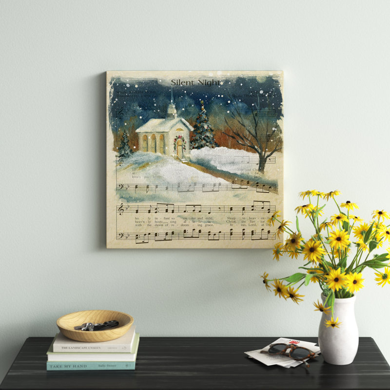 Silent Night - Reproduction d'art sur toile tendue, H 16 po x l 16 po x P 1 po