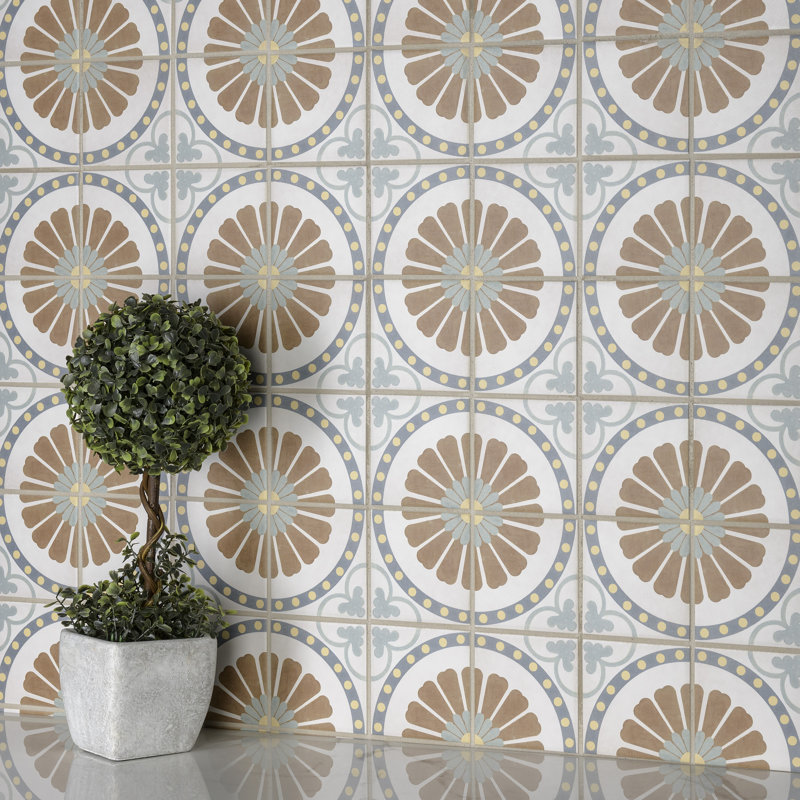 Carreau de céramique à motif de mur 4 po x 4 po Revival Ring