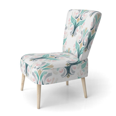 Chaise d'appoint rembourrée Green Damask
