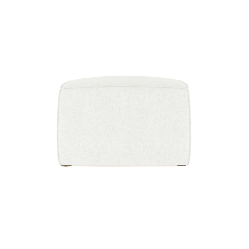 Repose-pieds Varick, Velours moelleux blanc, Brun foncé