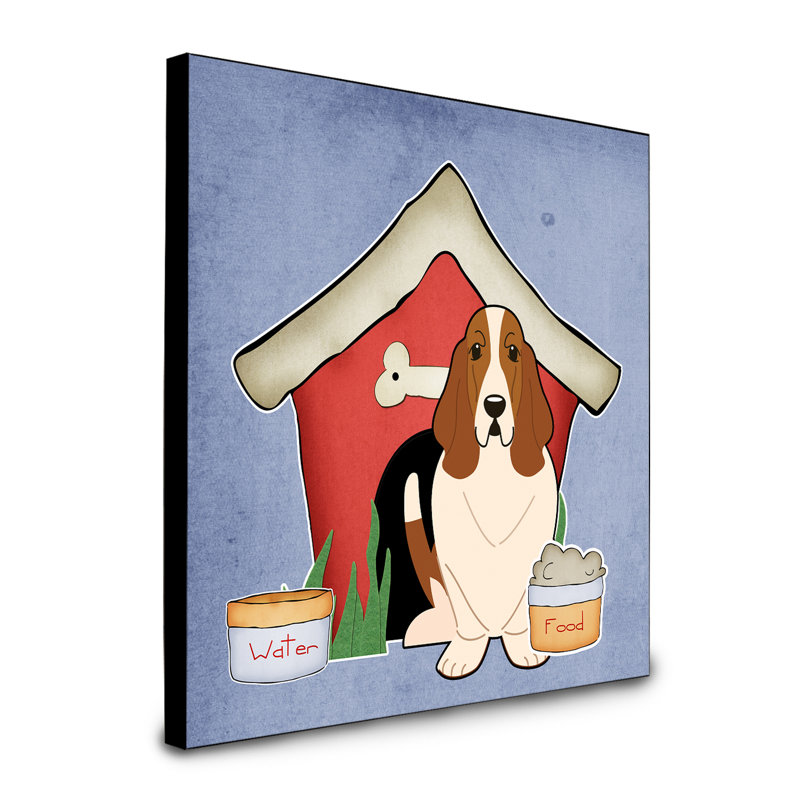 Panneau mural d’art collection dog house Scarvinia, Basset hound