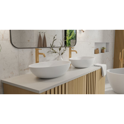 Lavabo de salle de bain vasque en résine 25,5 po x 13,7 po Badeloft WB-04-MBLK