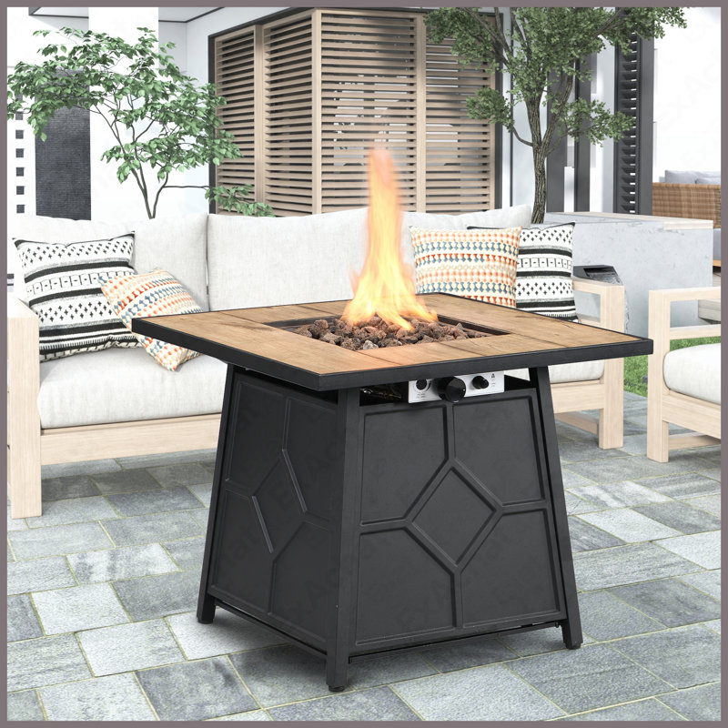 Table carrée en acier au propane 40000 BTU pour la cour extérieure