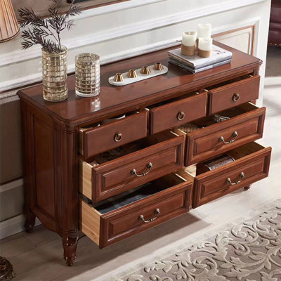 Buffet en noyer massif et bois manufacturé