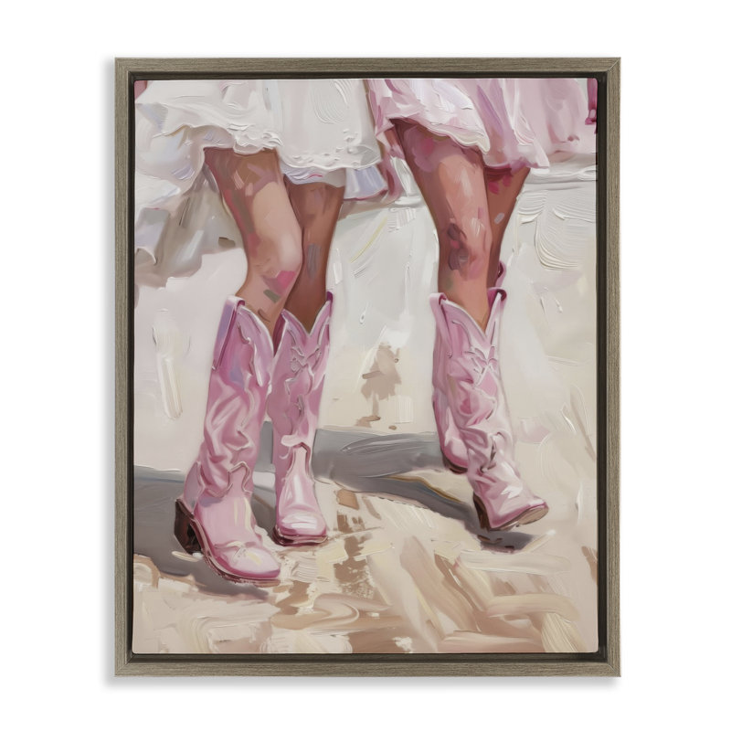  Coastal Cowgirls Stepping Canvas Wall Art by LSR Design Studio, Cadre flottant orme Montalcino, H 21 po x l 17 po