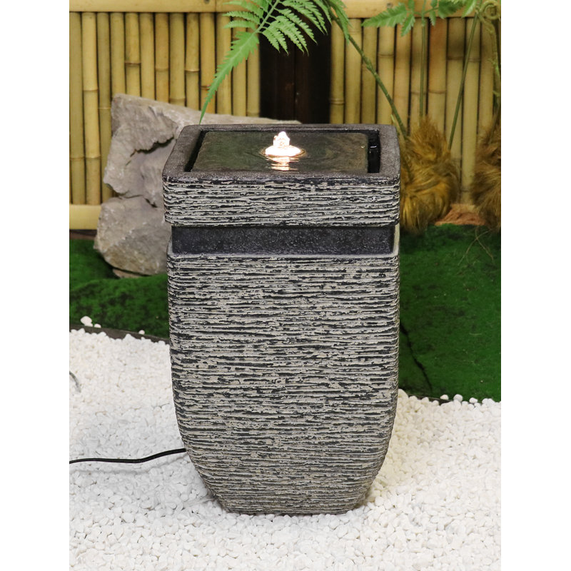 Outdoor Weather Resistant Urn Fountain with Lights