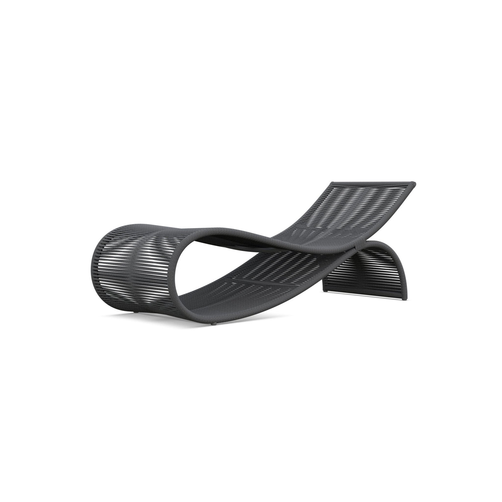 Wave 75.39" Long Single Chaise, Ash