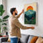 Mountain at Sunrise Japandi - Wrapped Canvas-131762146-131762154