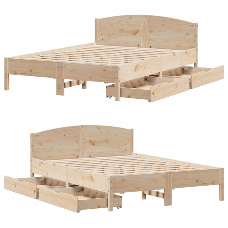 Storage Bed, Brown, Small Double (4')