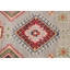 Tapis de couloir gris / vert / rouge / ivoire en laine noué à la main de conception unique 2 pi 8 po x 9 pi 6 po