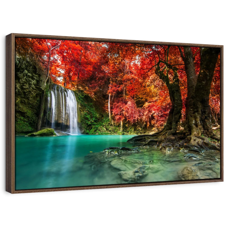 Alvord Autumn Trees And Waterfall, 25" H x 37" W