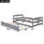 Lit plateforme simple avec rangement gigogne simple, gris
