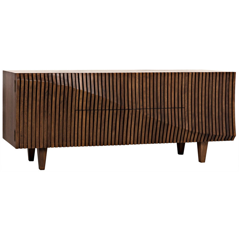 Jin-Ho Elegance 78'' Dark Walnut Solid Wood Sideboard